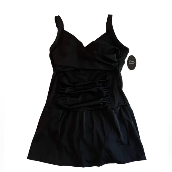 Soma Swim Dress Black Size 10 - Picture 3 of 6